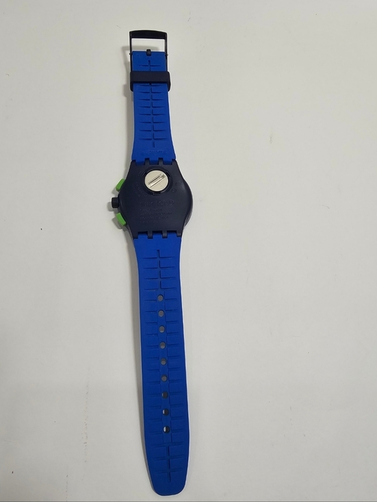 Swatch Navy Blue Sport Watch with Lime Green Accents main image 3
